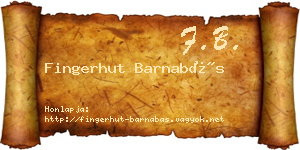 Fingerhut Barnabás névjegykártya