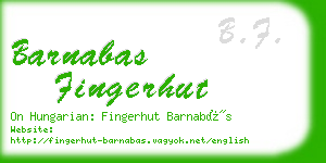 barnabas fingerhut business card